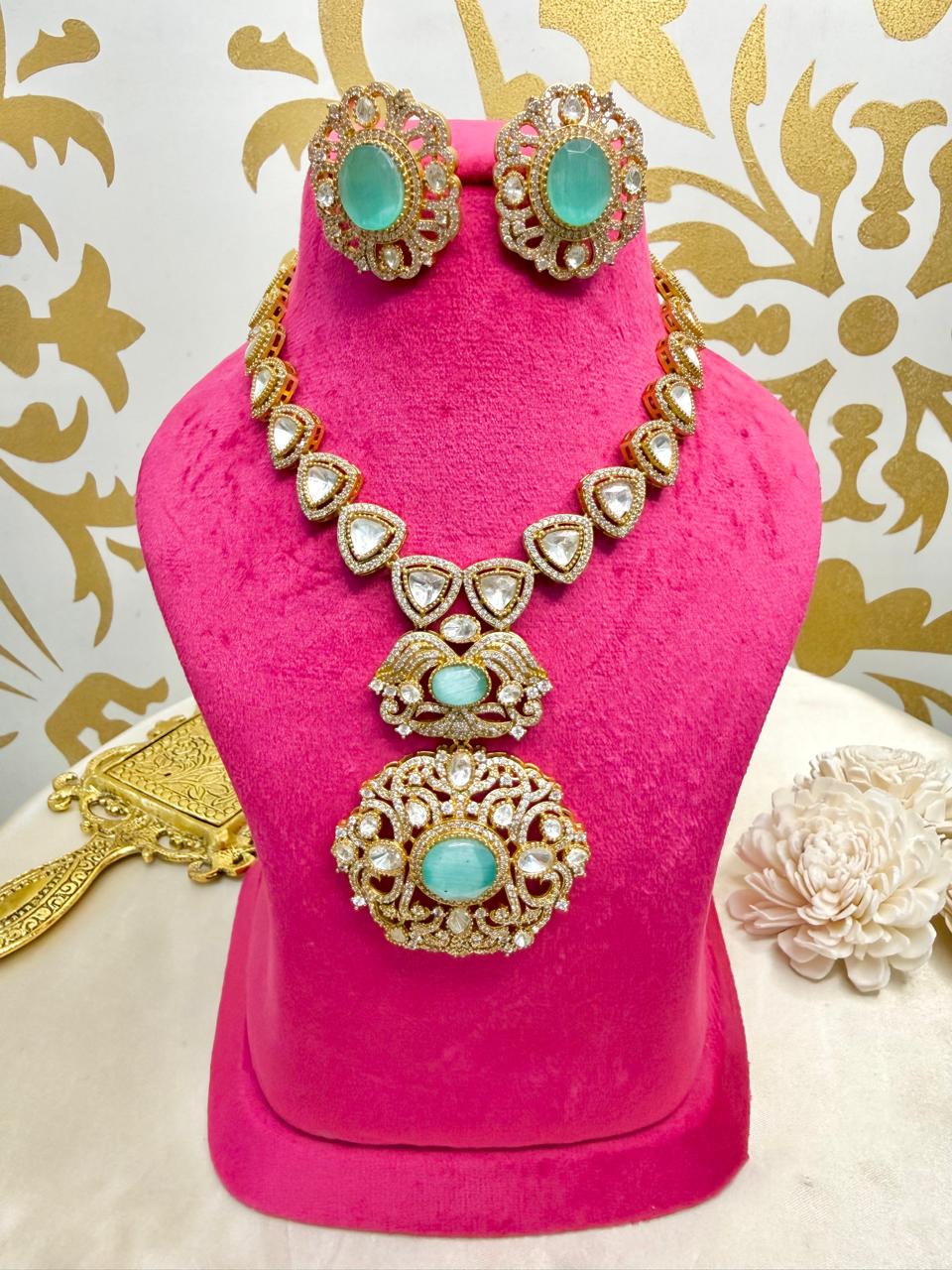 Ruhika necklace set - Mint