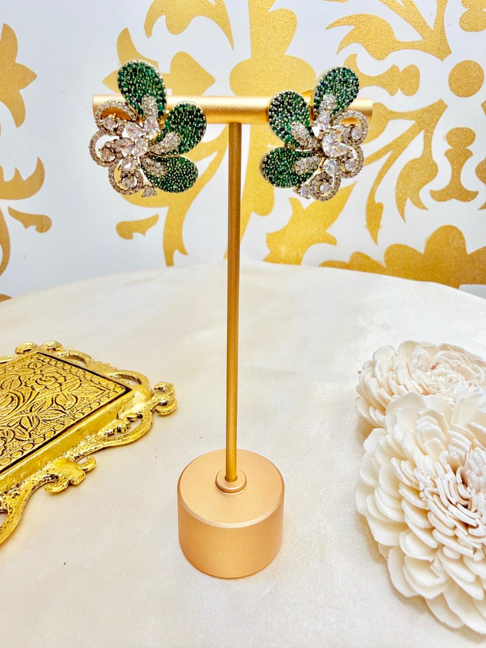 Megha stone studs - Green