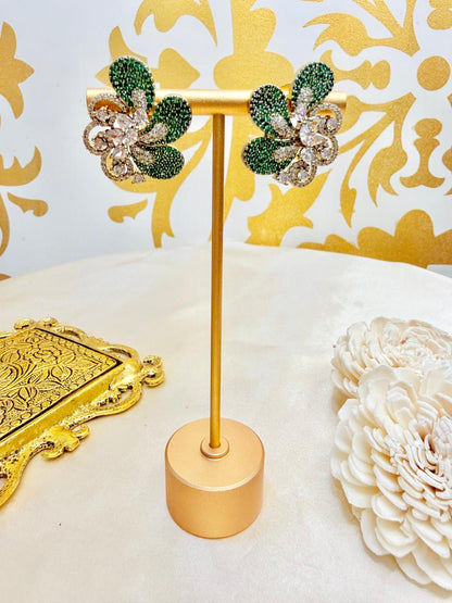 Megha stone studs - Green