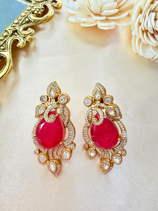 Tuhina stone studs - Ruby
