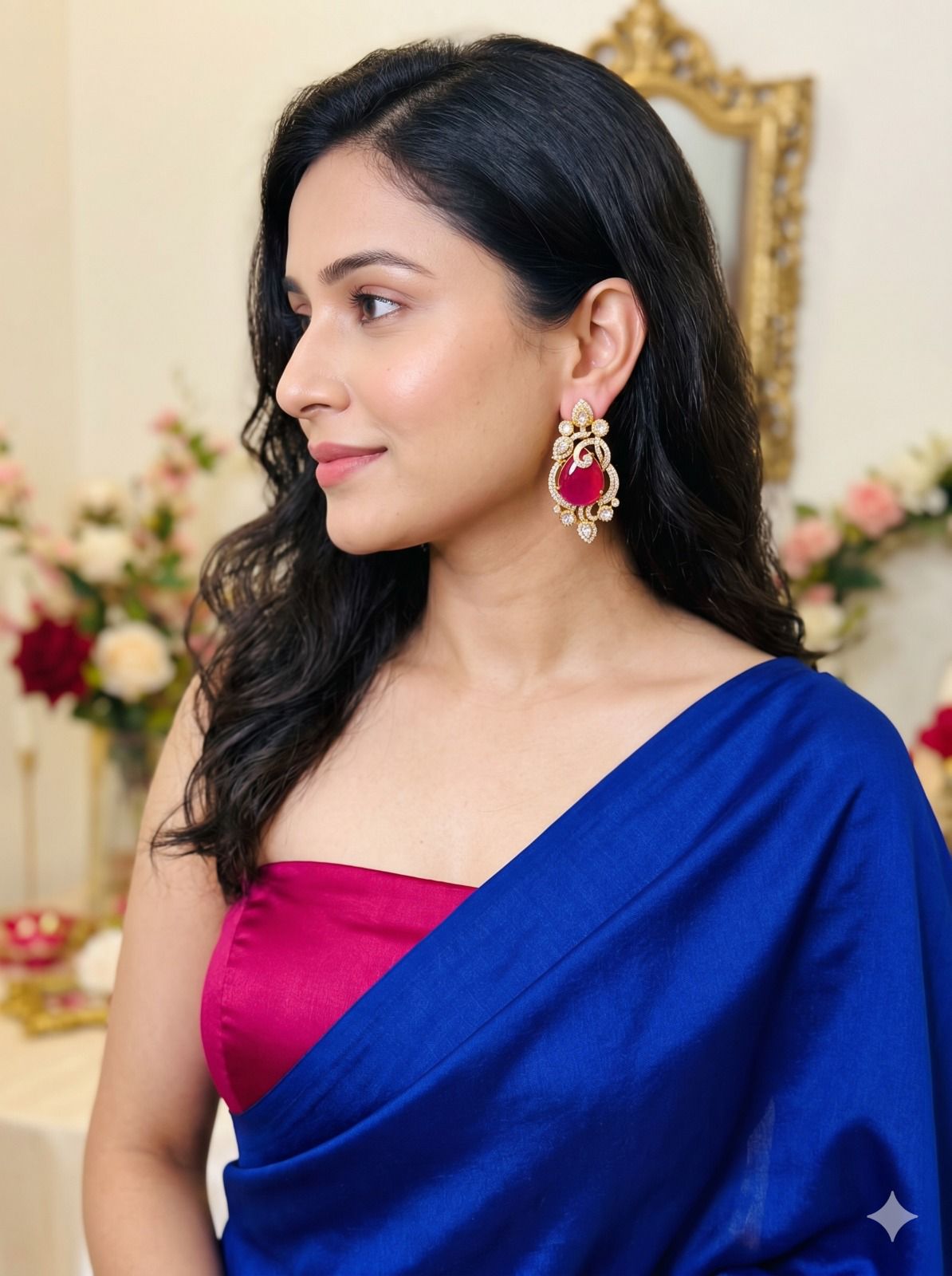 Tuhina stone studs - Ruby