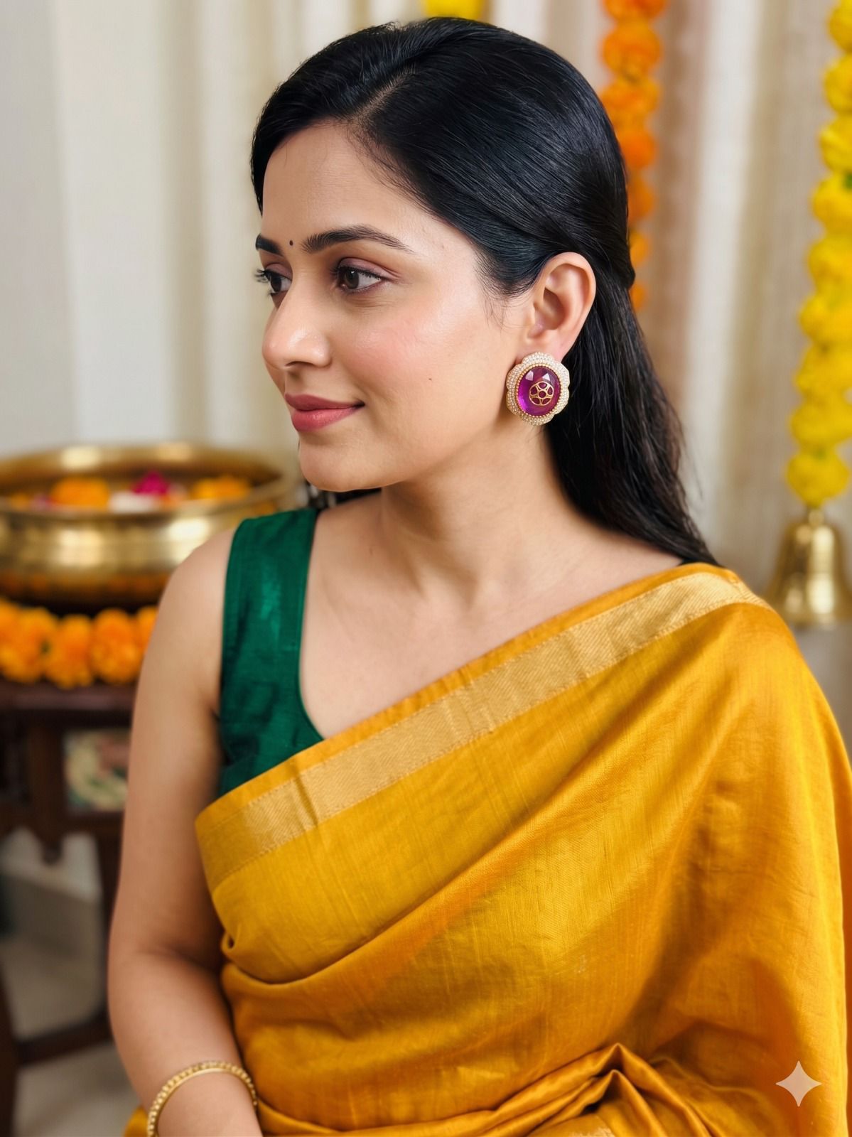 Divya stone studs - Purple