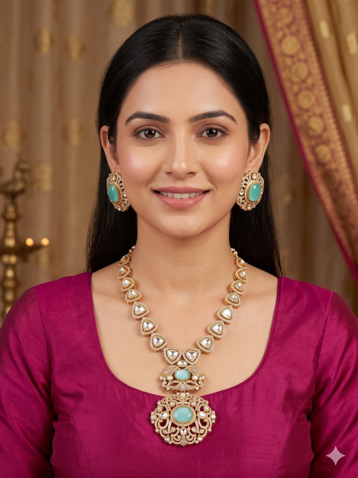 Ruhika necklace set - Mint