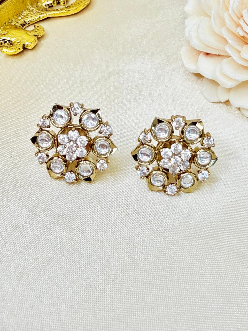 Nisha stone studs - White