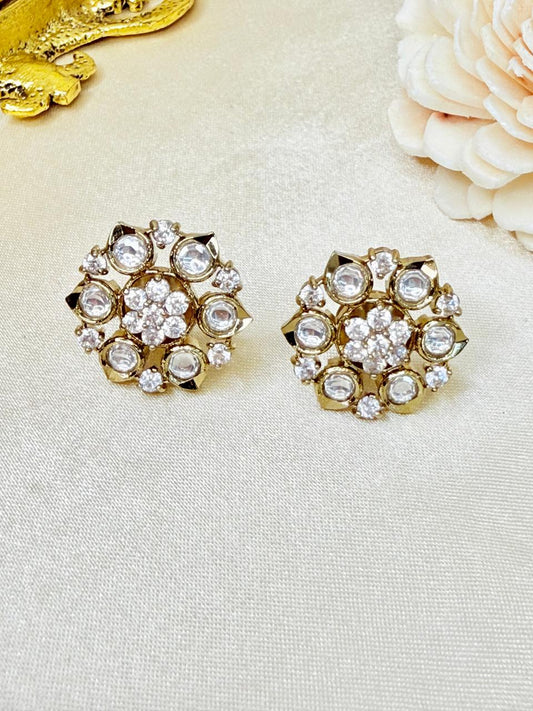 Nisha stone studs - White