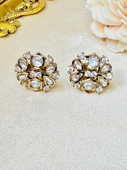Niyati stone studs - White