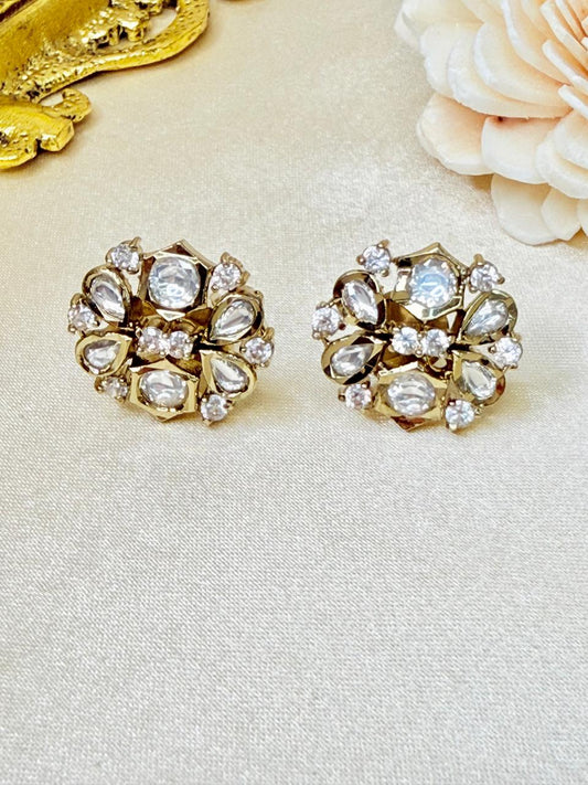 Niyati stone studs - White