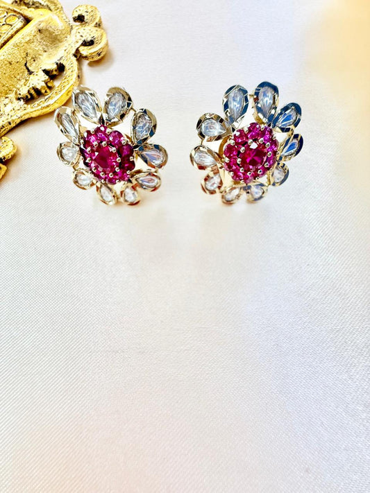 Suriti stone studs - Magenta