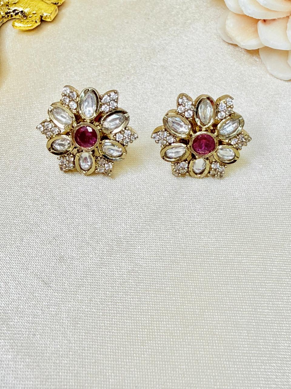 Vini stone studs - Magenta