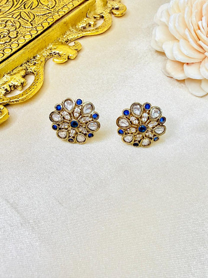 Diksha stone studs - Dark blue