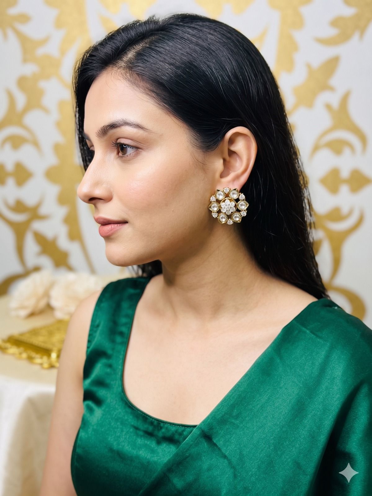 Nisha stone studs - White