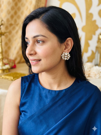 Niyati stone studs - White