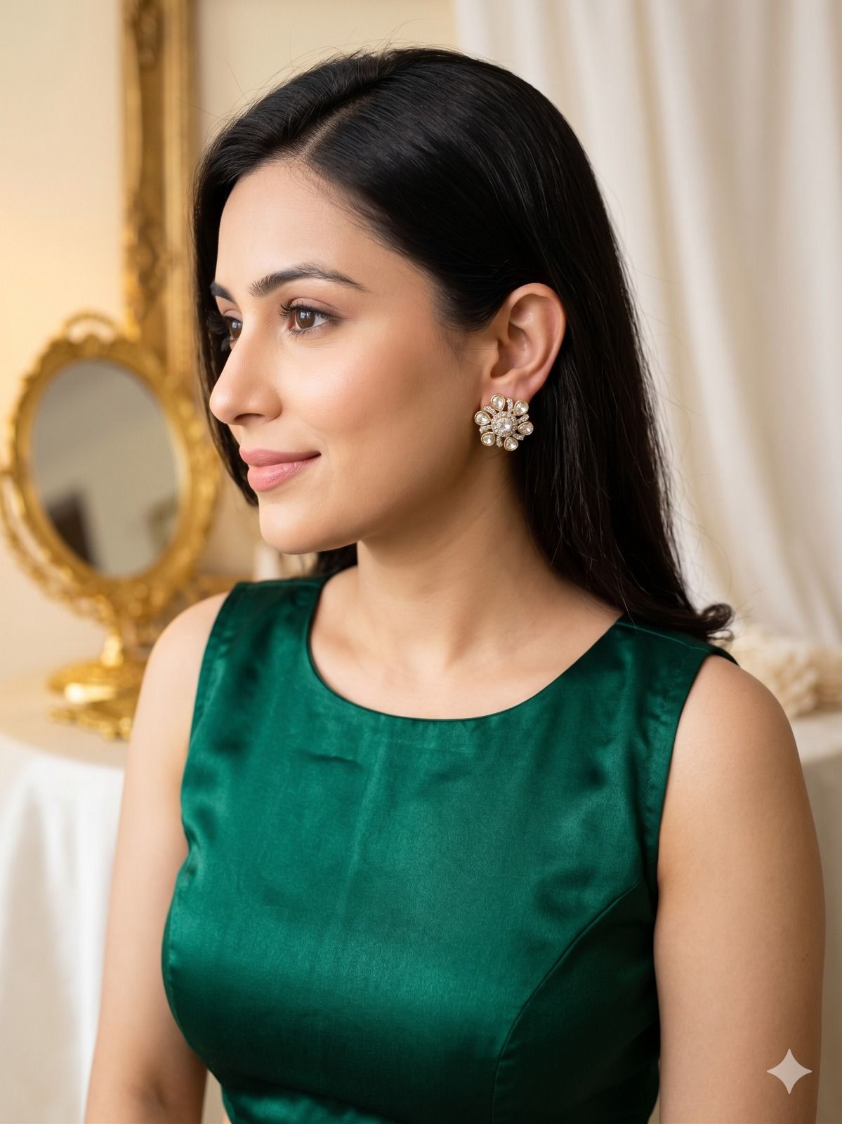 Mysha stone studs - White