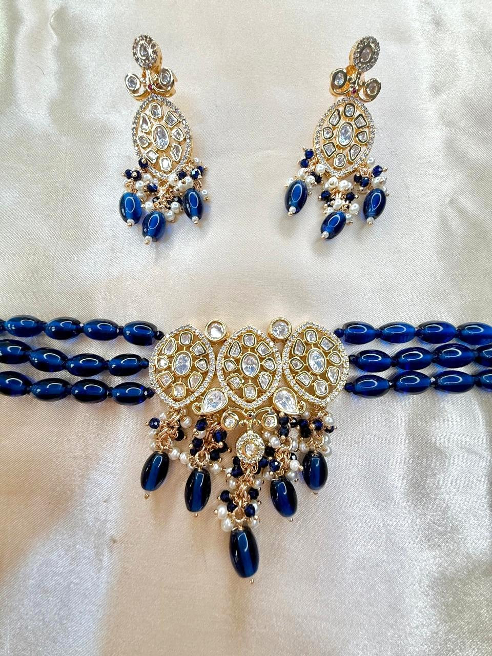 Nikhila choker set - Dark Blue