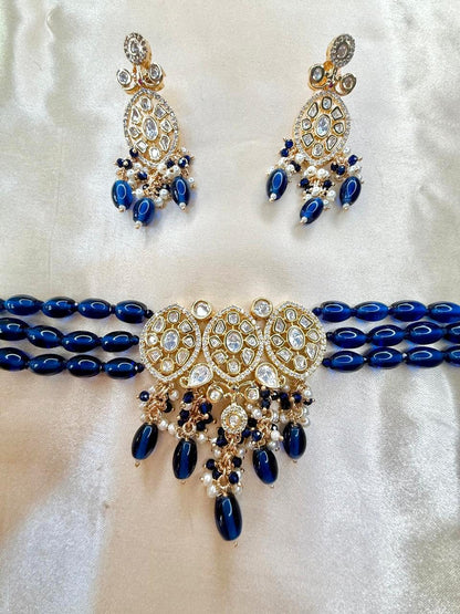 Nikhila choker set - Dark Blue