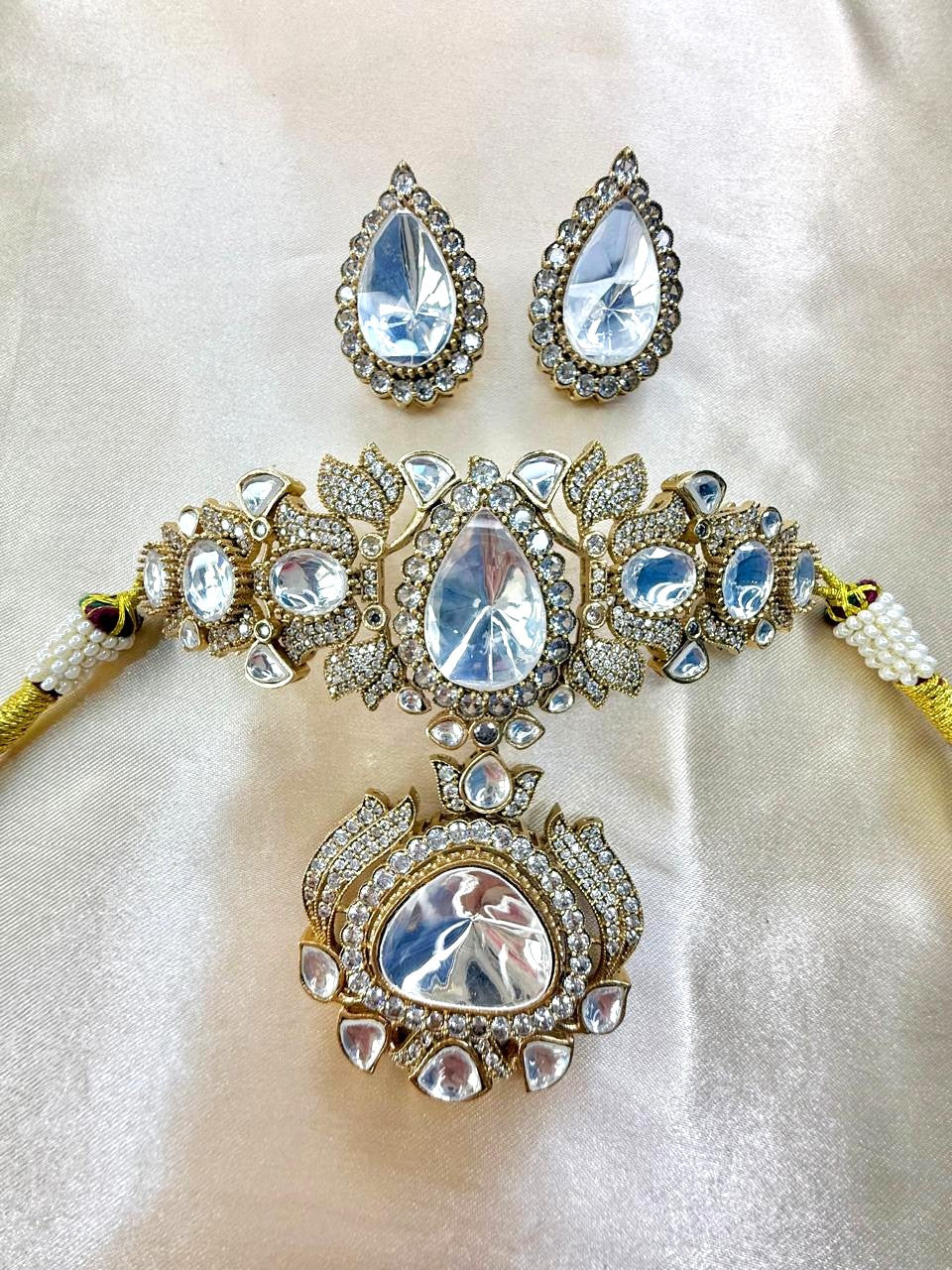 Diksha studded choker - White