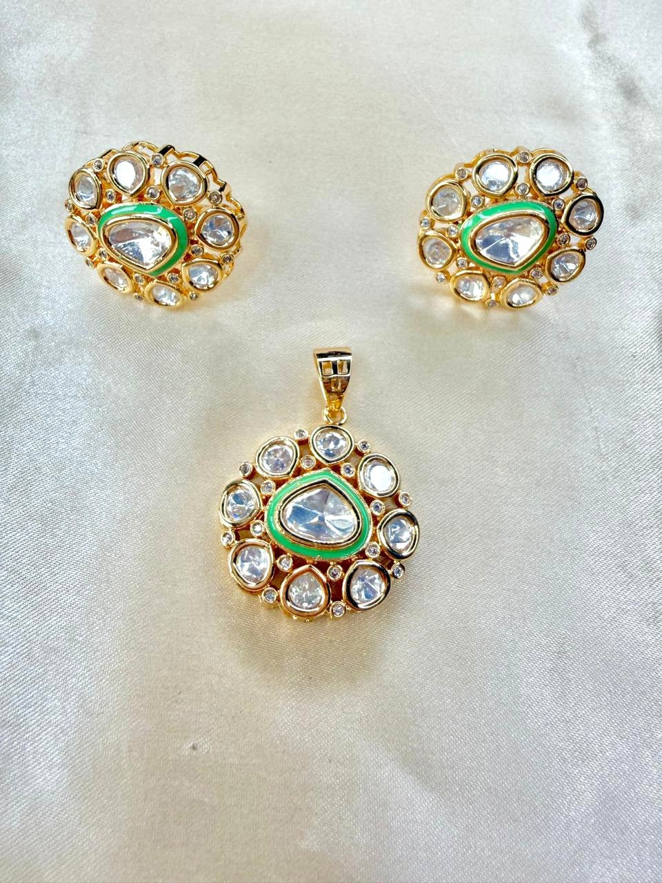 Palak pendant set - Green