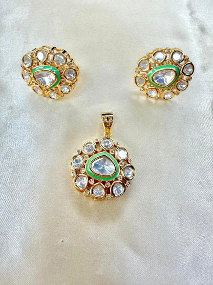 Palak pendant set - Green