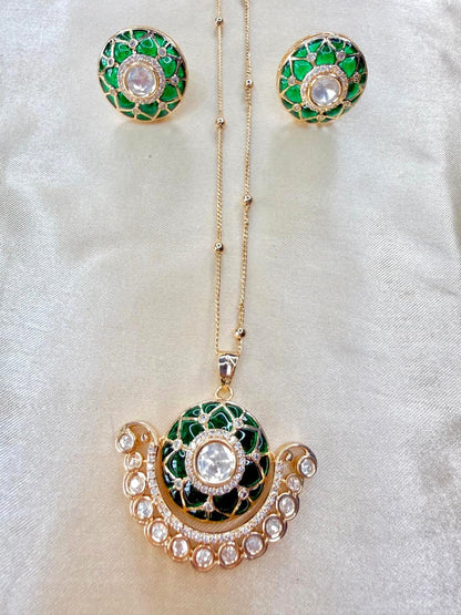 Srishti pendant set - Green