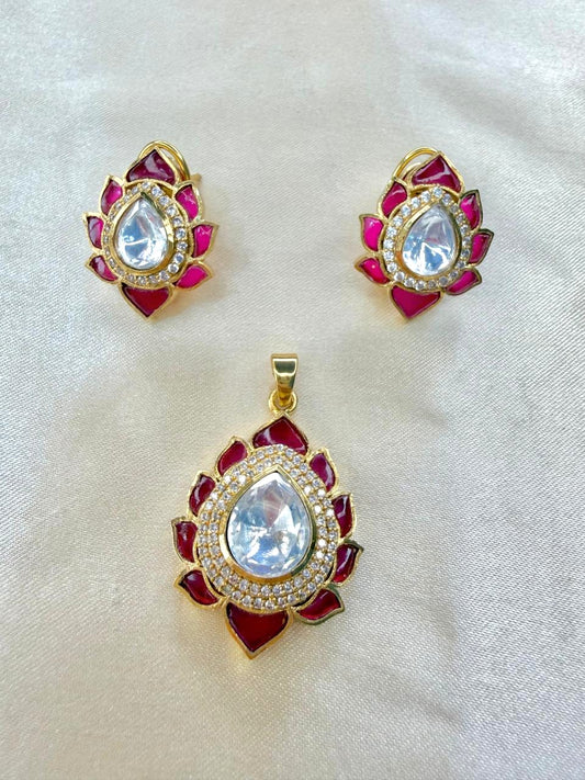 Bloom pendant set - Ruby