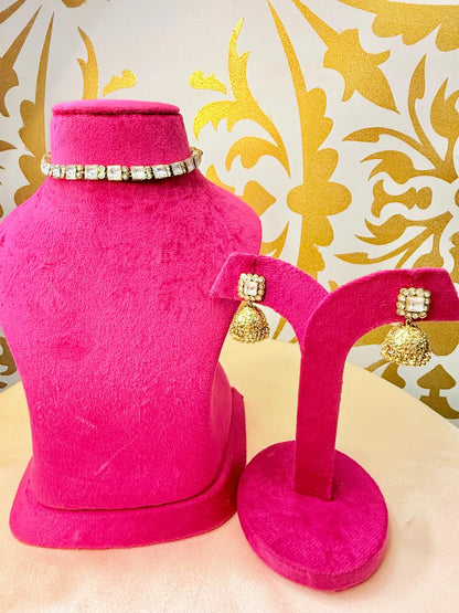 Urmi Choker set - White and Gold