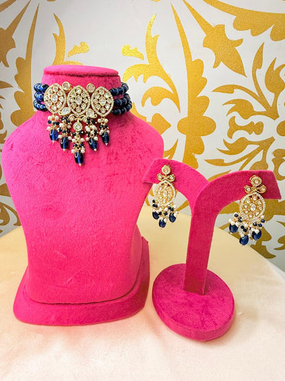 Nikhila choker set - Dark Blue