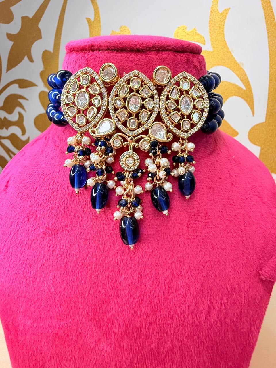 Nikhila choker set - Dark Blue