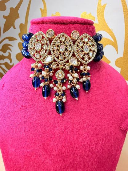Nikhila choker set - Dark Blue
