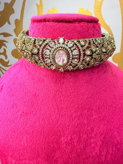 Natasha studded Choker - White