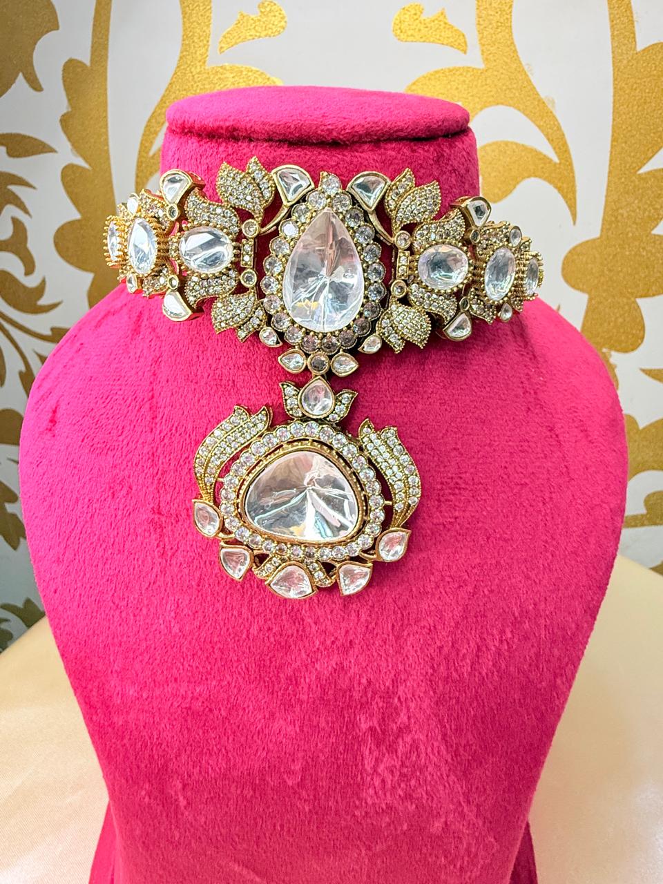 Diksha studded choker - White