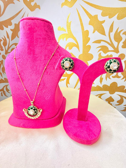 Srishti pendant set - Green