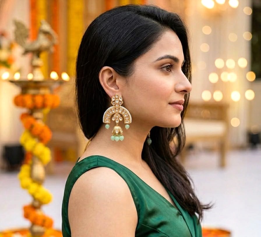 Dhruvi jhumki danglers - Mint