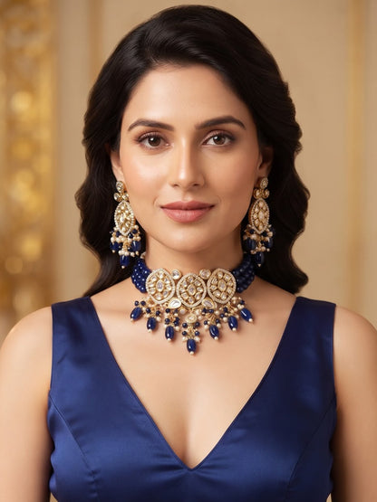 Nikhila choker set - Dark Blue