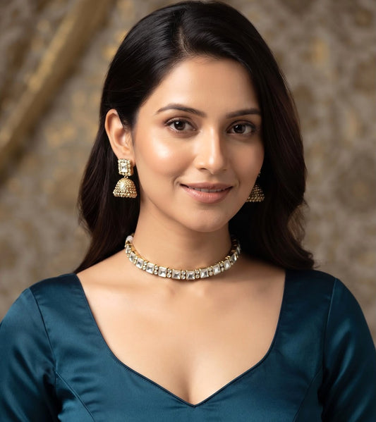 Urmi Choker set - White and Gold