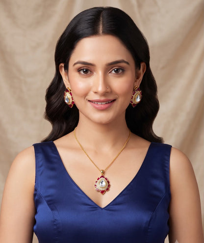 Bloom pendant set - Ruby