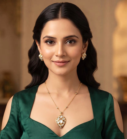 Snigdha pendant set - White