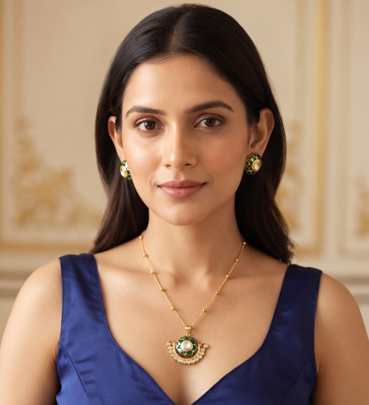 Srishti pendant set - Green