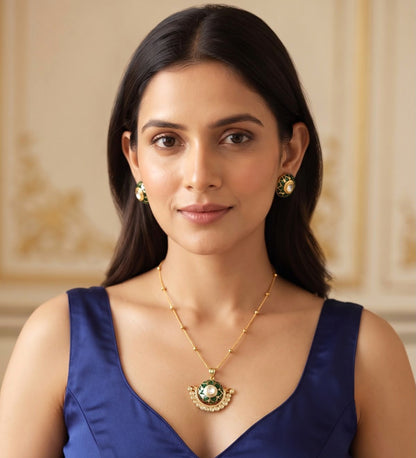 Srishti pendant set - Green