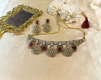 Kavya Choker Set - Red