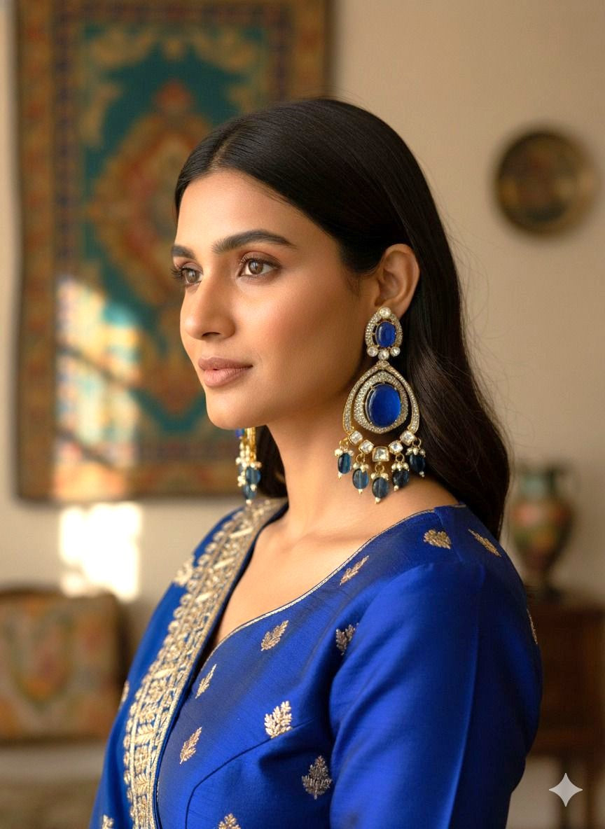 Ishani Drop Danglers - Blue