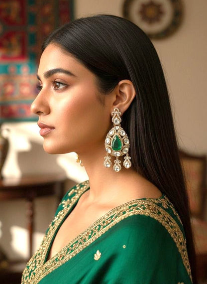 Tarini Drop Danglers - Green