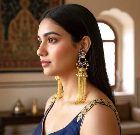 Mriganya fusion danglers - Blue