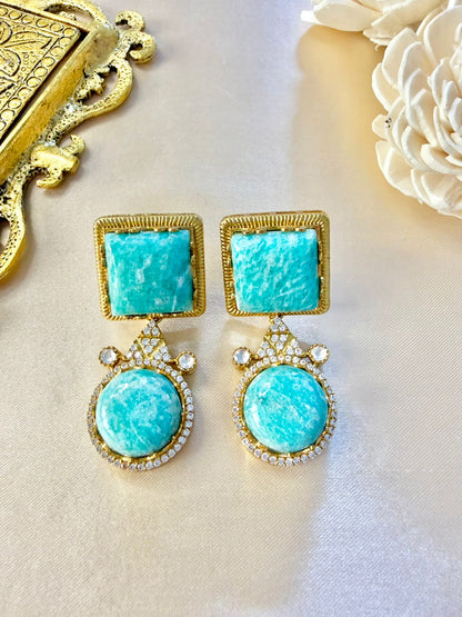 Nia stone danglers - Sky Blue