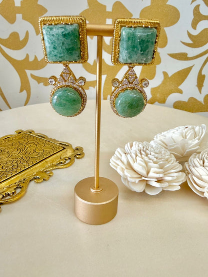 Nia stone danglers - Green