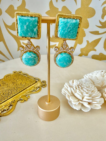 Nia stone danglers - Sky Blue